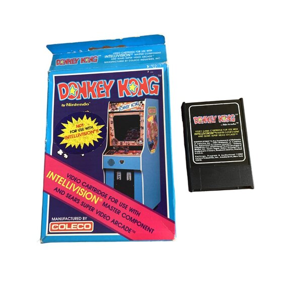 VTG Intellivision Donkey Kong By Nintendo Video Game Cartridge Box Instructions - Picture 2 of 4